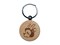 Cheerful Holiday Reindeer Christmas Engraved Wood Round Keychain Tag Charm